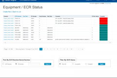 Equipment / Change Request Page - Login